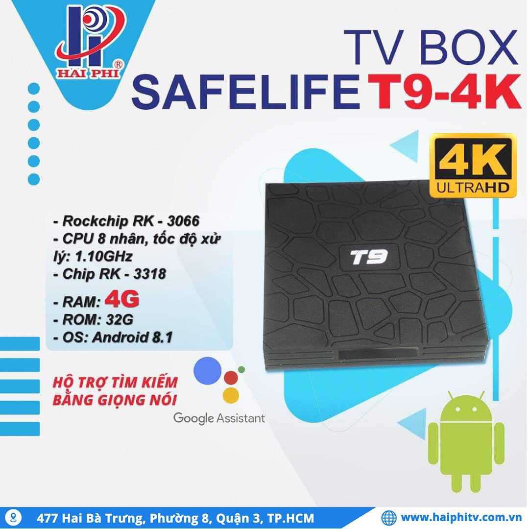 Smart Box Safelife T9 4K - Hải Phi - Công Ty TNHH Hải Phi